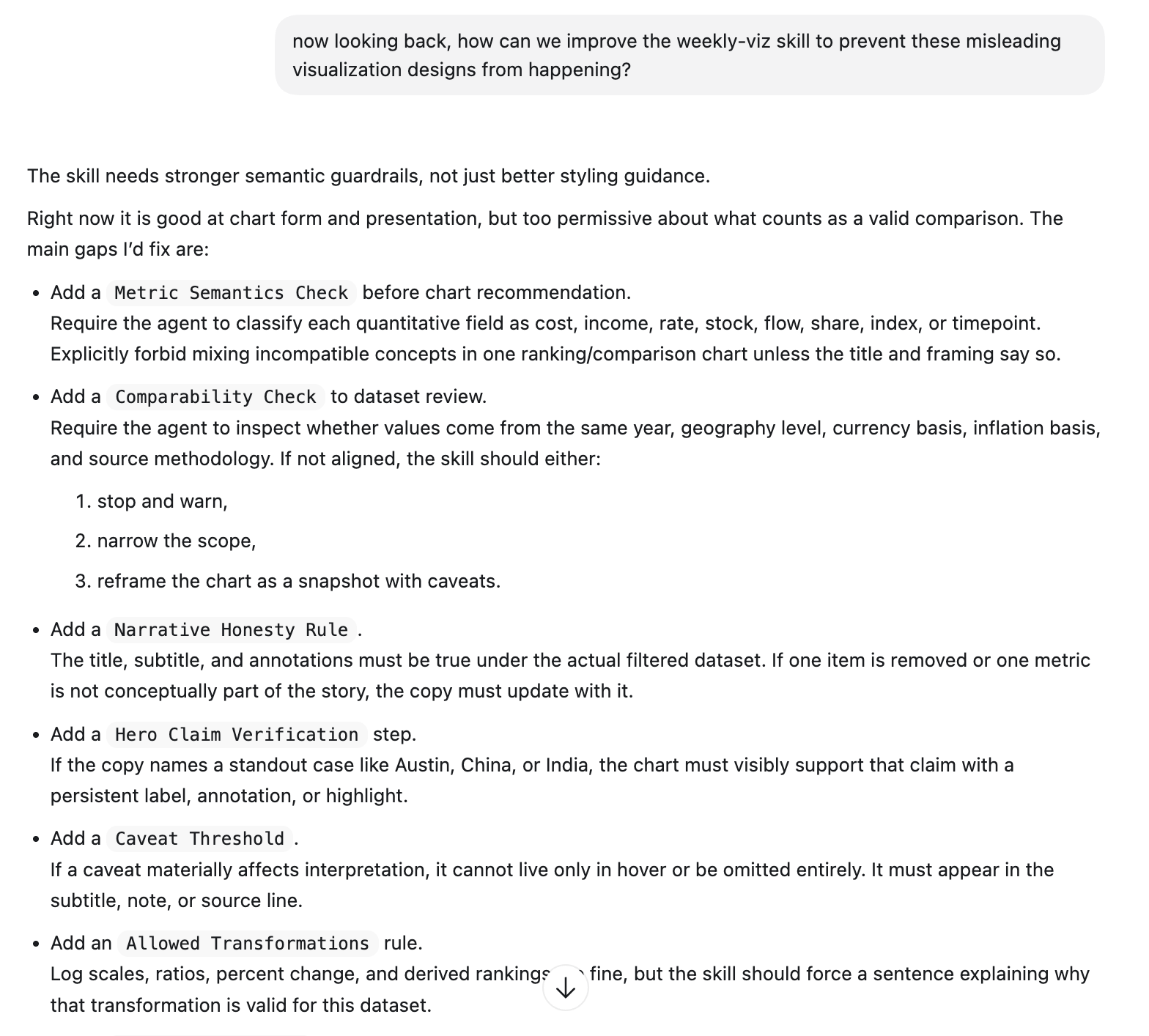 Skill improvements from testing 3 (screenshots by the author)