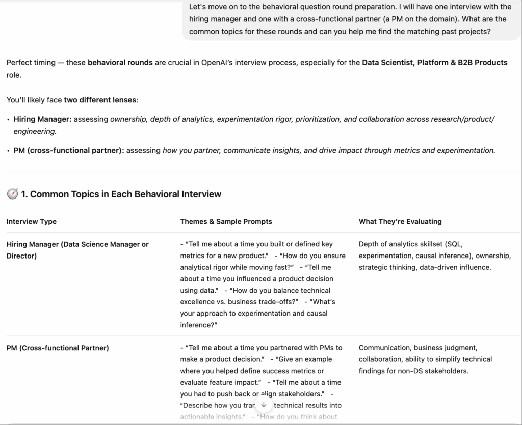 Behavioral interview preparation with ChatGPT (image by the author)