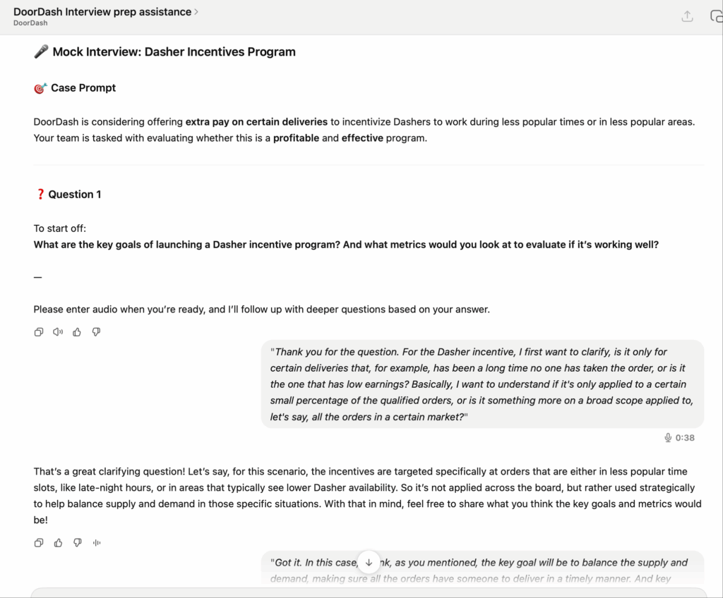 Mock interview in ChatGPT voice mode (image by the author)