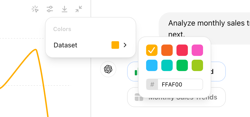 Adjust the line color of the chart