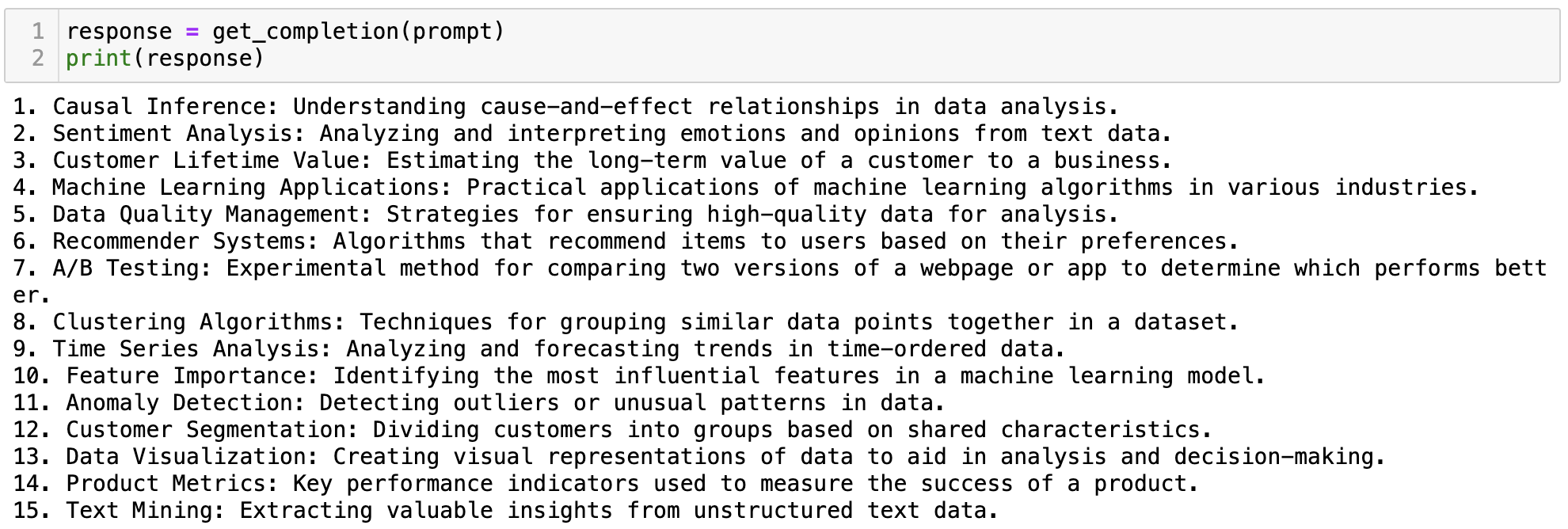 GPT Generated Categories