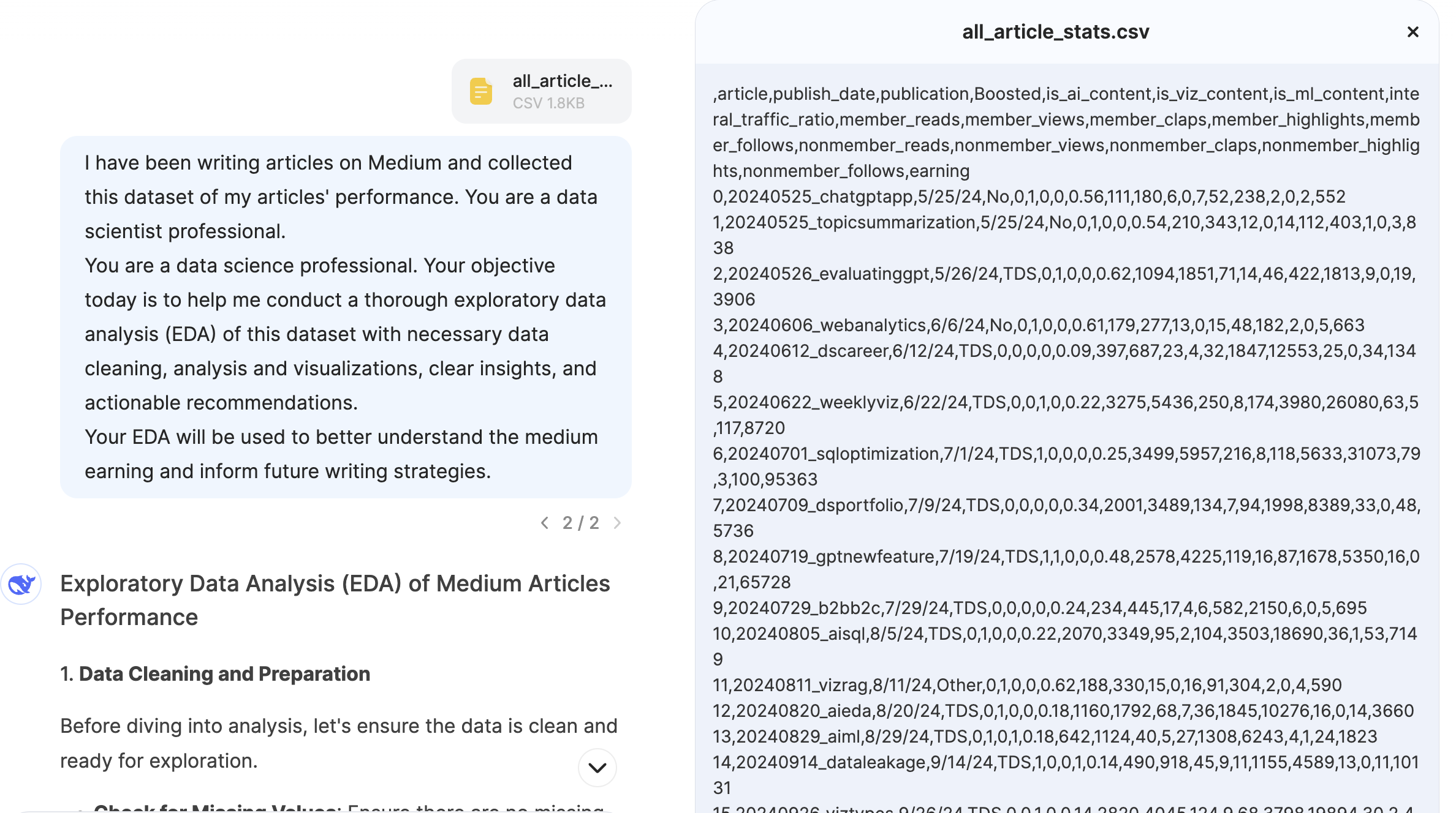 DeepSeek EDA Inspection