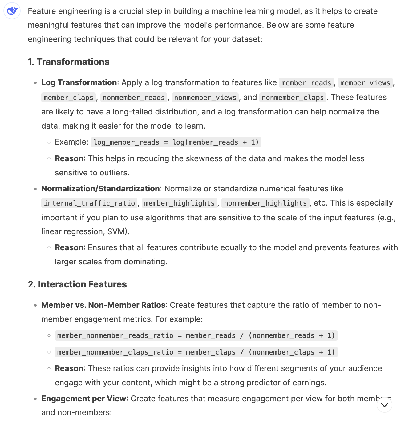 DeepSeek Feature Engineering1