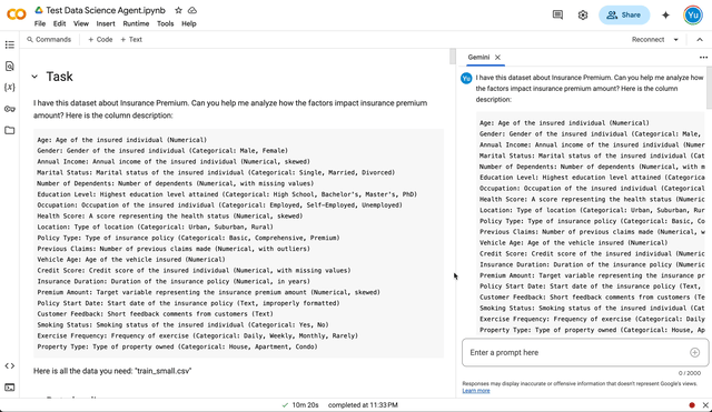 Jupyter Notebook generated by the Data Science Agent