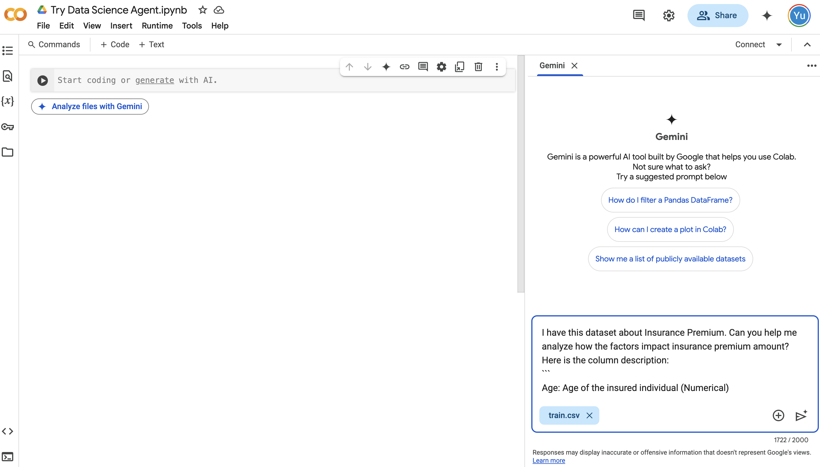 Data Science Agent UI
