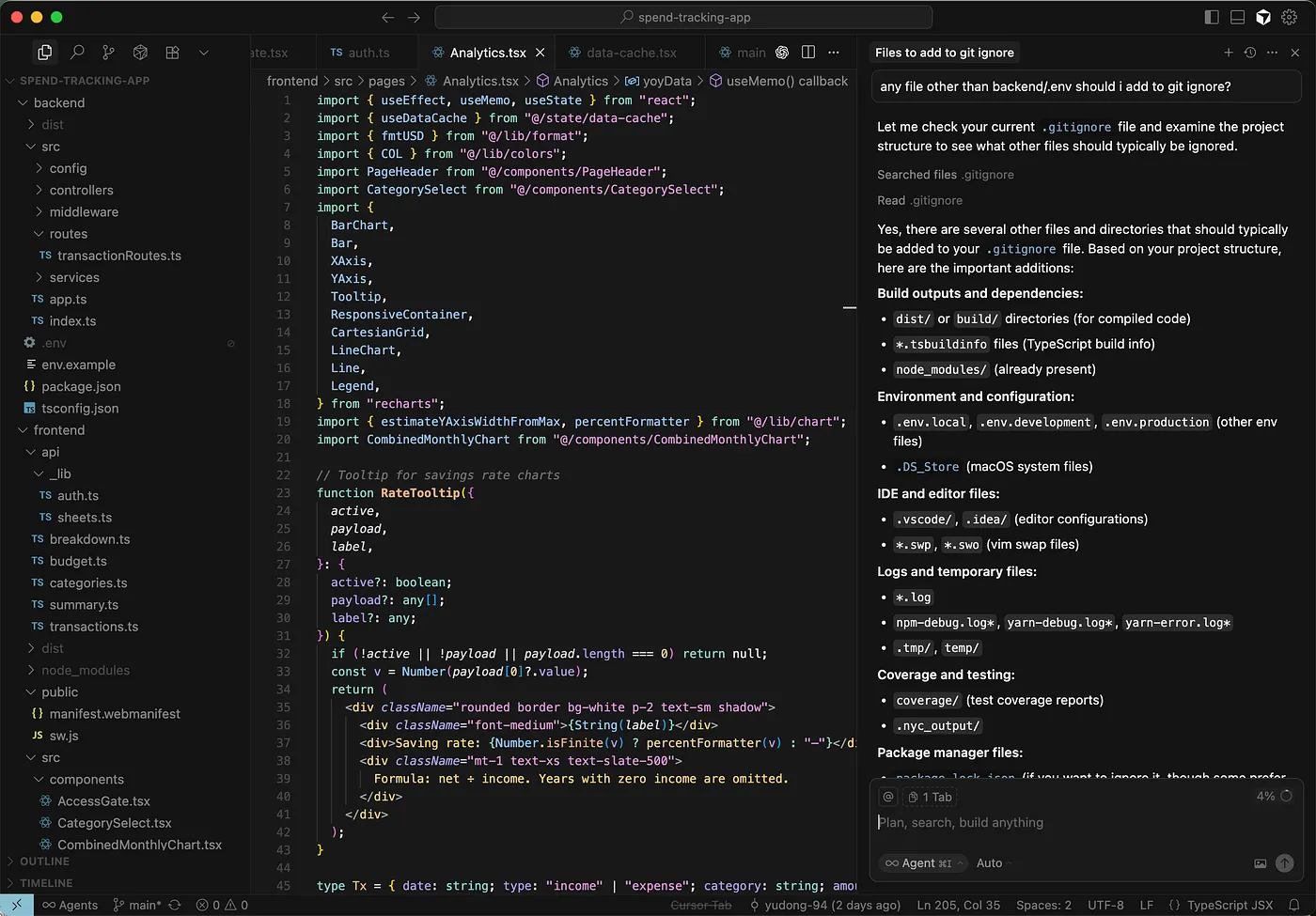 Cursor UI — you can see the AI pane on the right (Image by the author)